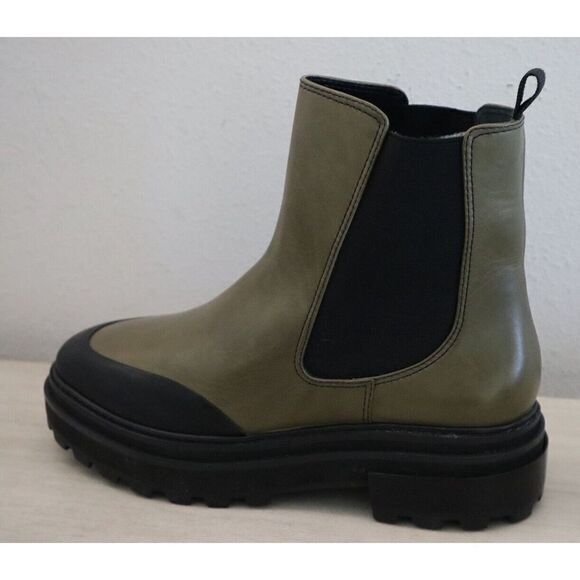 Aqua Women's Sz 10B Military Green/Black Mud Guard Platform Chelsea Boots - Picture 7 of 13